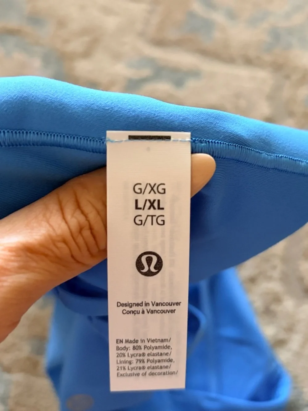 lululemon athletica Strappy Back Sport Bra in Bright Blue